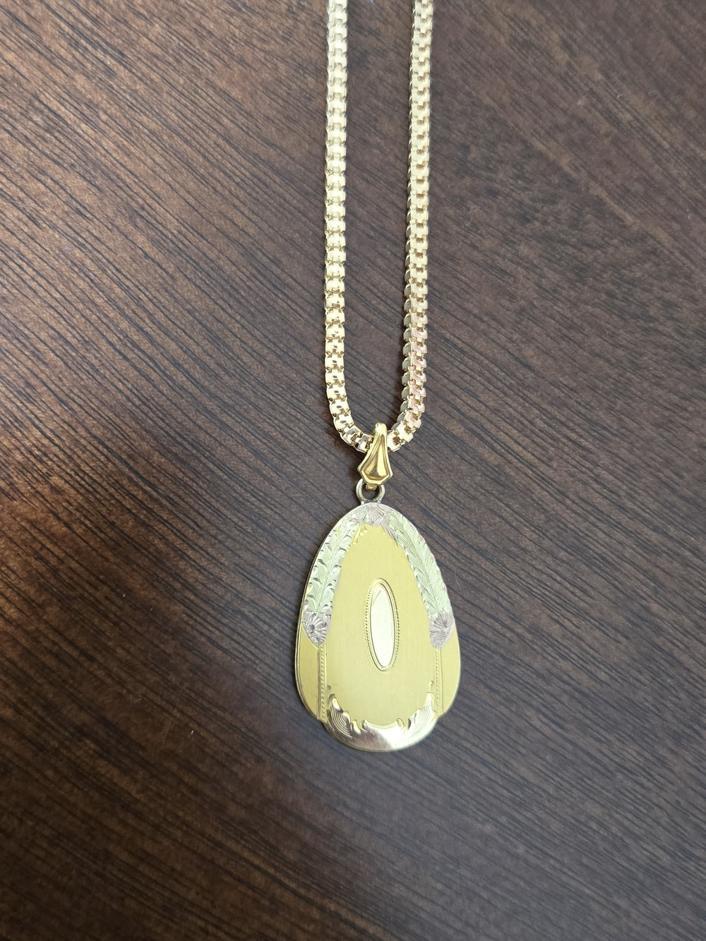 Gold-Tone Teardrop Locket Necklace